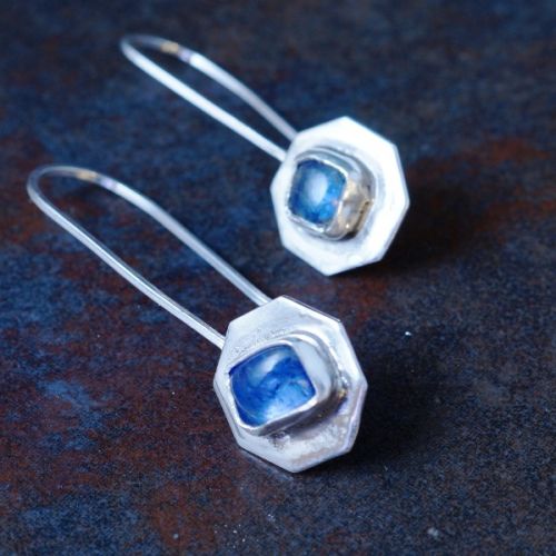 Handcrafted recycled sterling silver Tanzanite Earrings